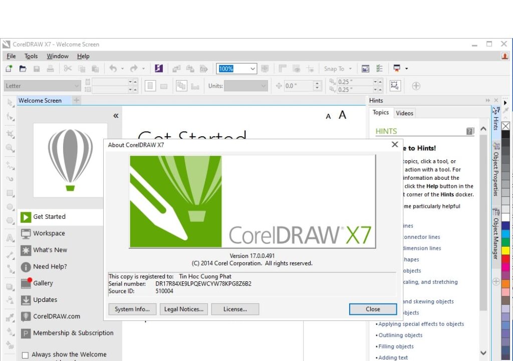 phần mềm corel x7