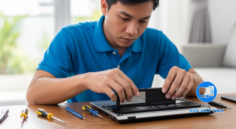 Ảnh bìa Thay pin laptop tại nhà tphcm