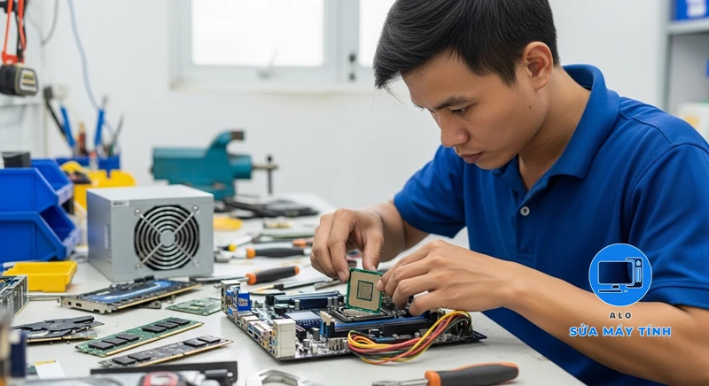 Ảnh bìa các thành phần cơ bản của máy tính