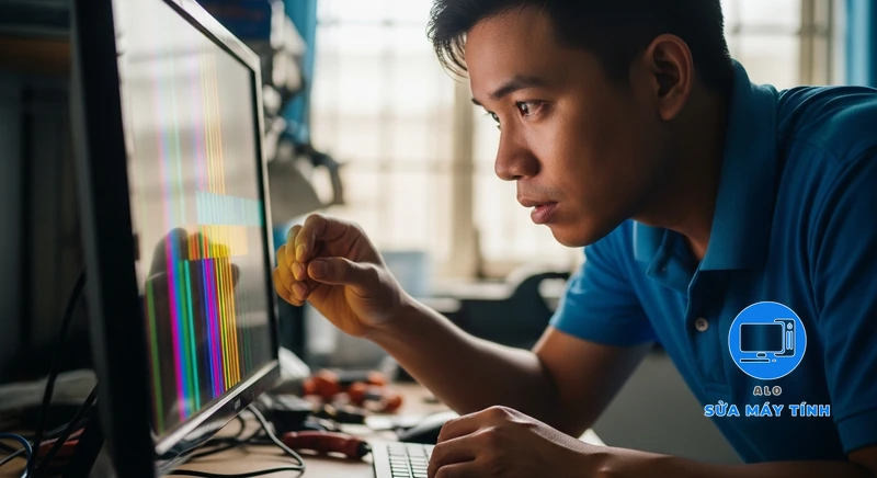 Màn hình máy tính bị sọc hình ảnh minh họa chuyên sâu 1