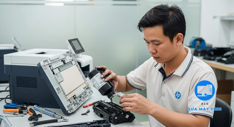 Ảnh bìa Bơm mực máy in laser màu hp