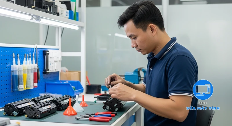 Nạp mực máy in laser màu hình ảnh minh họa chuyên sâu 2