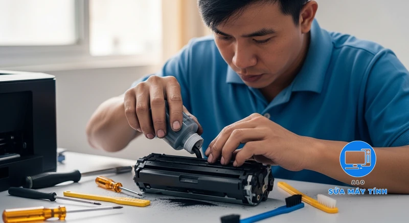 Nạp mực máy in laser màu hình ảnh minh họa chuyên sâu 3