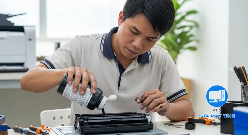 Nạp mực máy in laser màu hình ảnh minh họa chuyên sâu 4